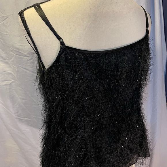 BCBG Max Azria black fluffy top-Party Ready! - Picture 3 of 6